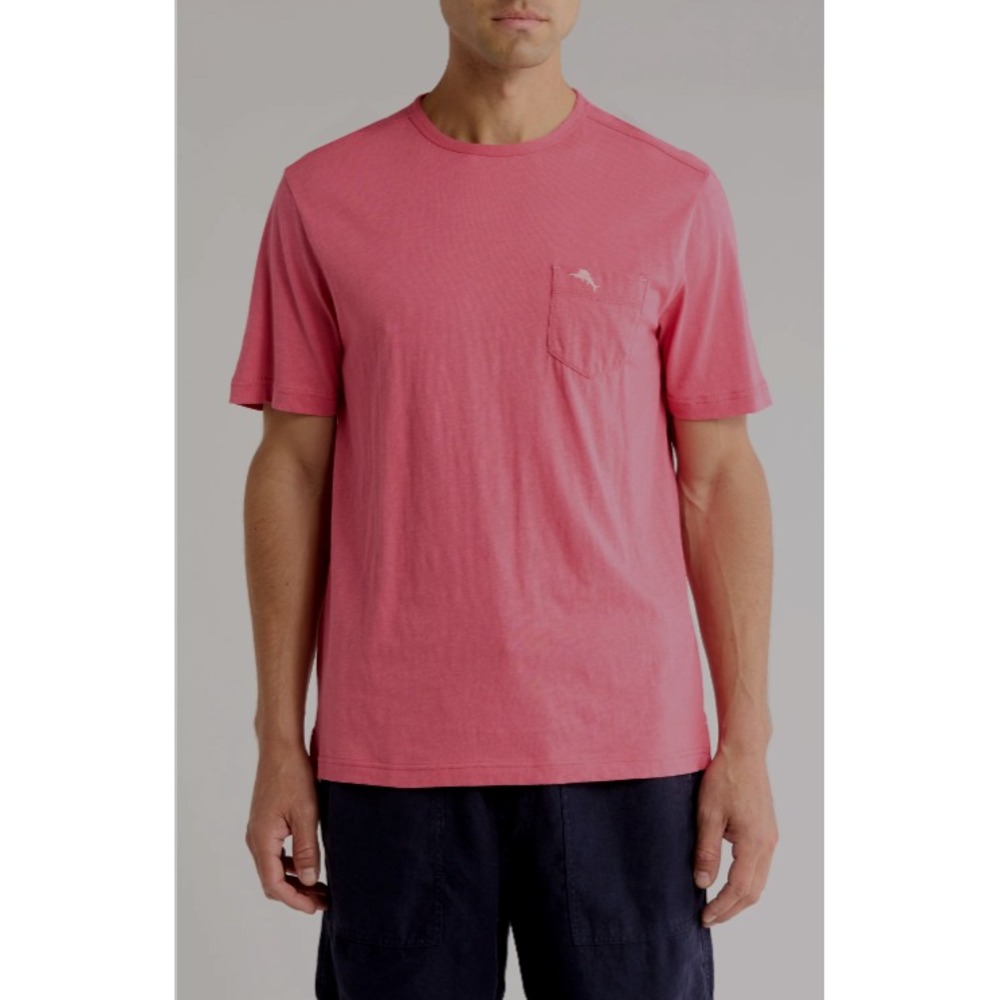 TOMMY BAHAMA POCKET T-SHIRT~LRG~CABO BAY~HULA PINK
